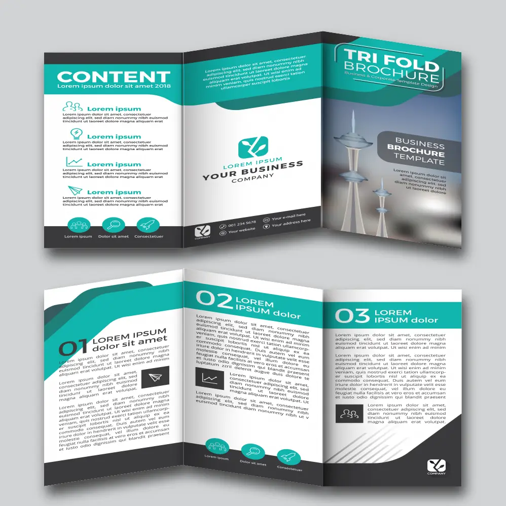 A4 X 3 Long Brochure