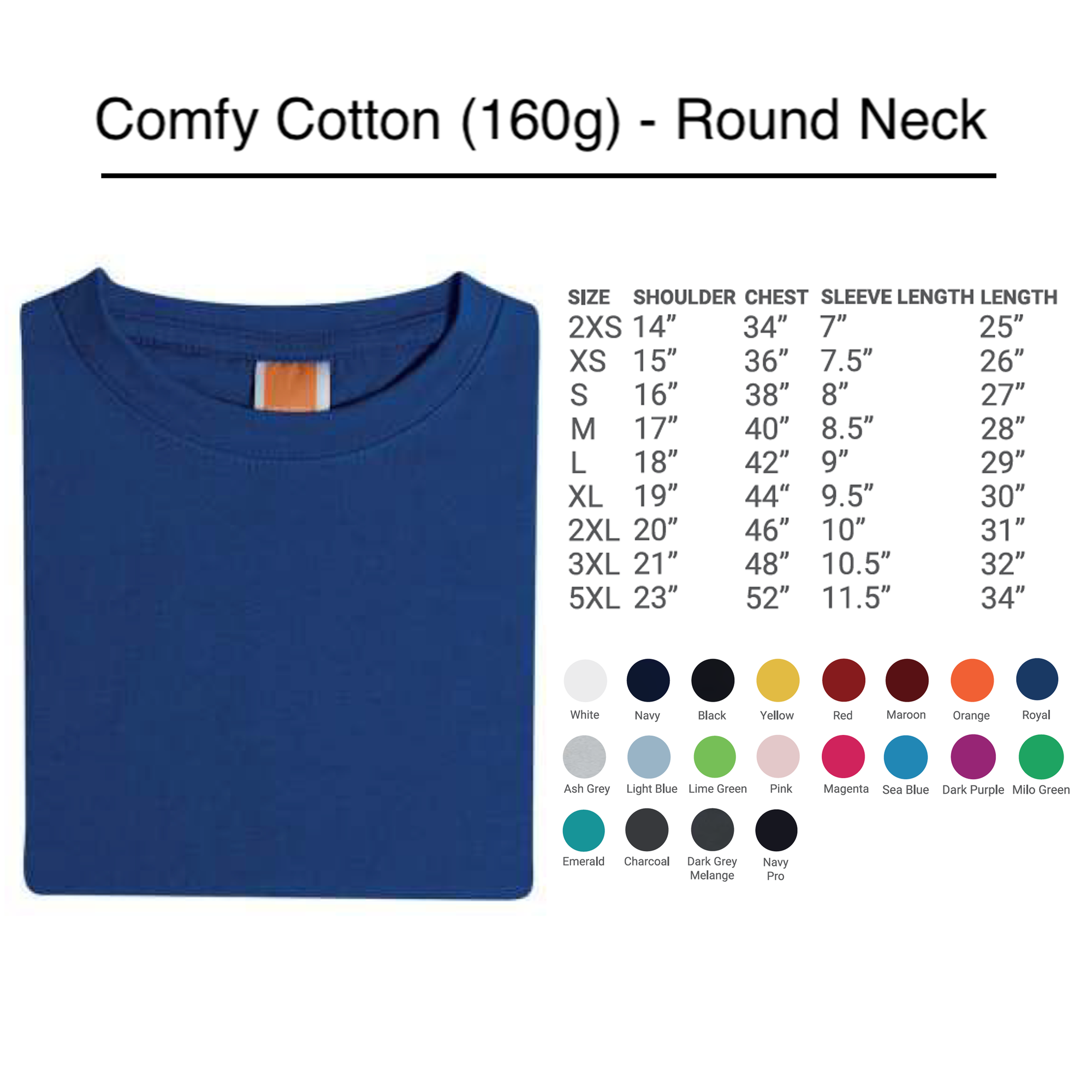 Comfy Cotton (160g) - Round Neck