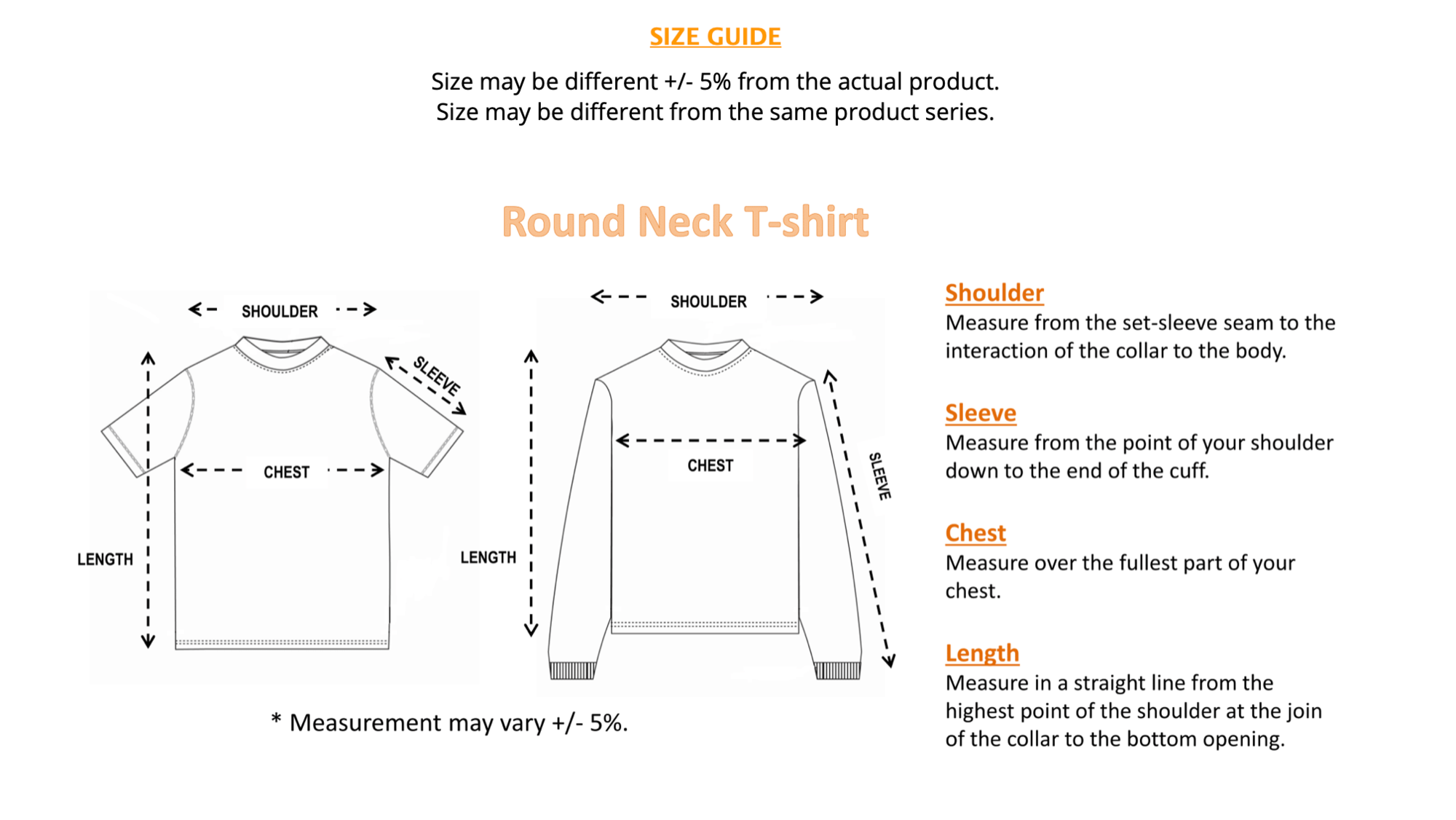 T-Shirt Size Guide