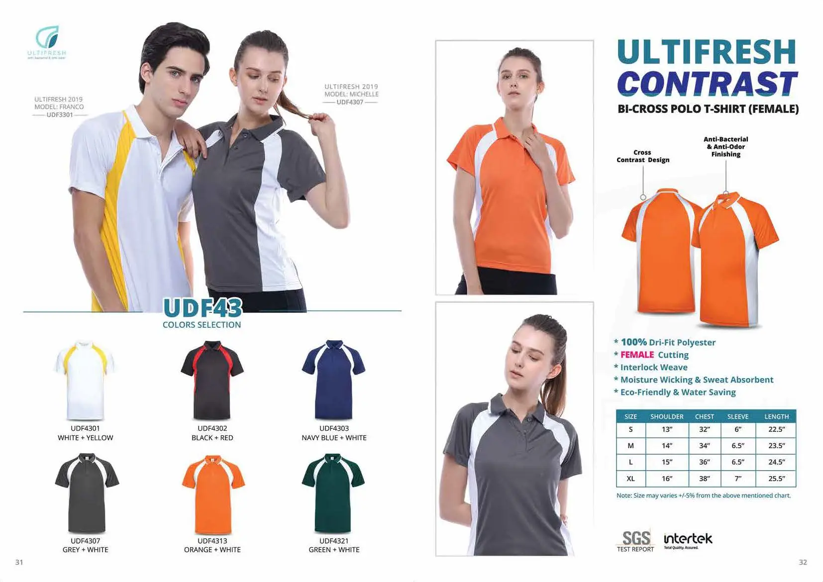 UDF43 DRYFIT T BI CROSS POLO (FEMALE) 1