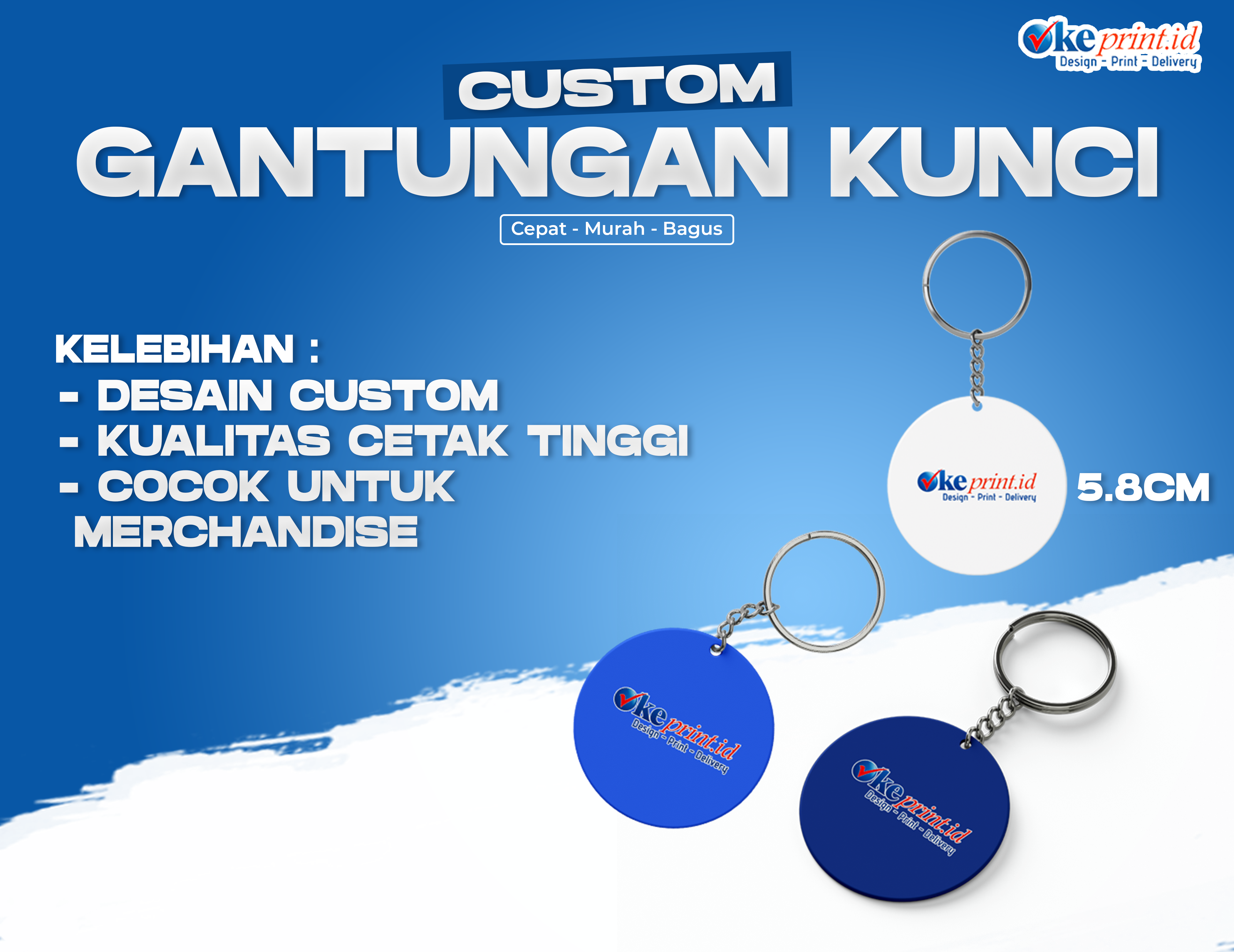 Gantungan kunci pin dan cermin