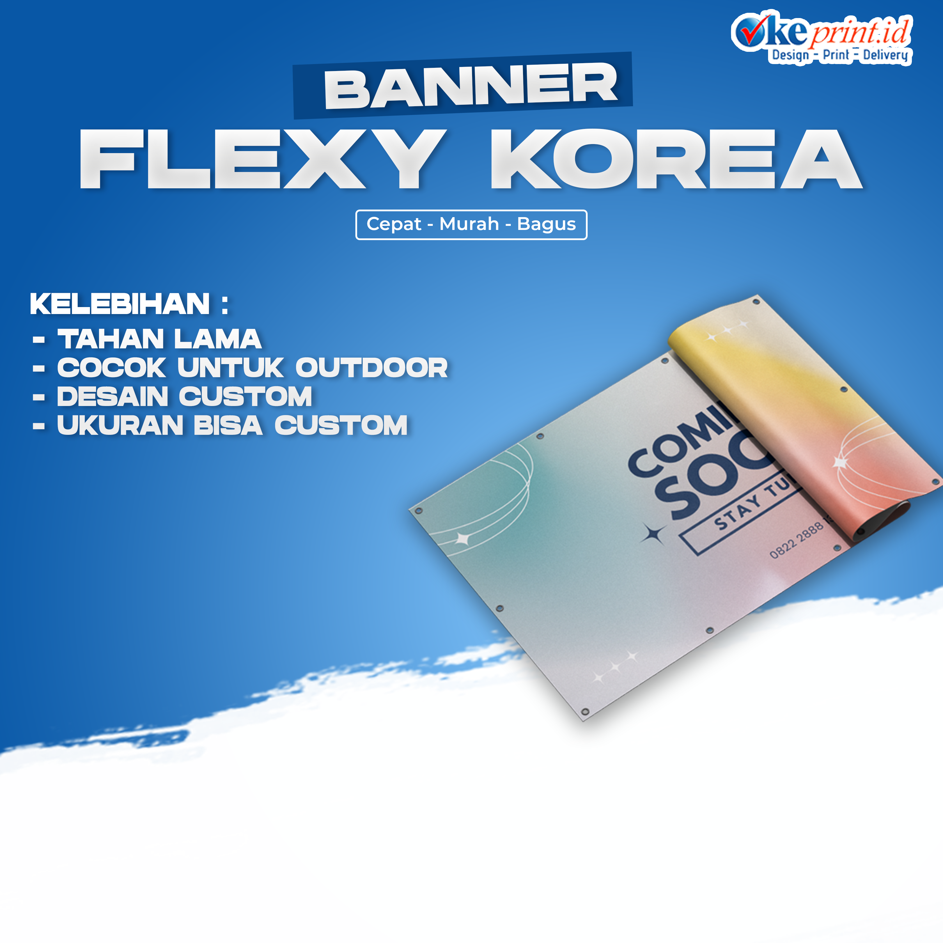 Banner dengan bahan Korea