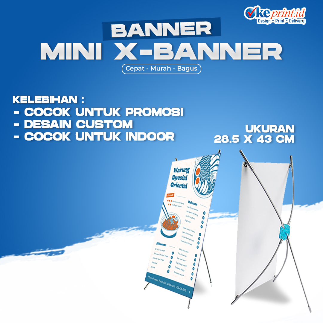 Mini X Banner Mini X Banner dengan bahan karton yang dilaminasi