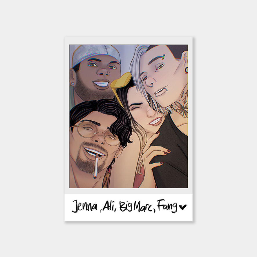 Post Card - Jenna, Ali, Big Mac, Fang 1