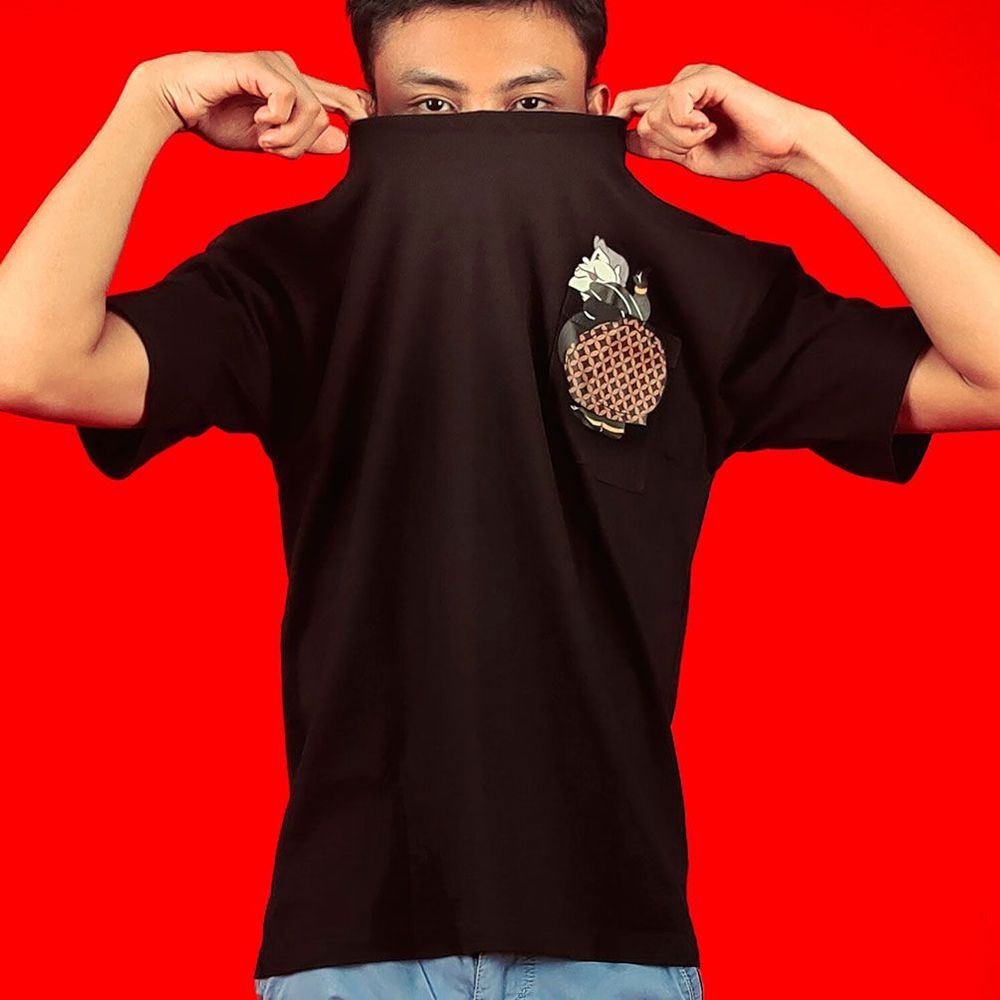Kaos Adult Mar Pocket Hitam D2 4