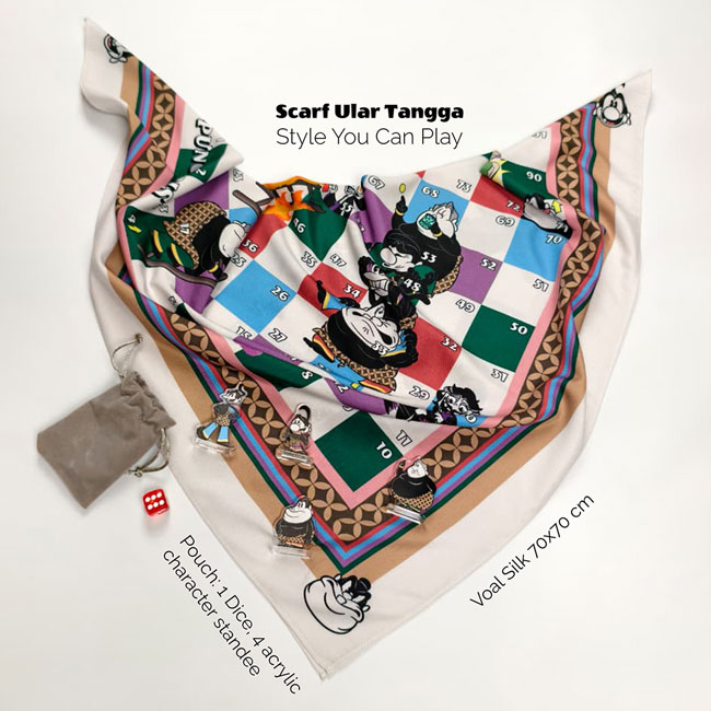 Scarf Ular Tangga Set (With 4 Game Pieces Standee & Dice) 1