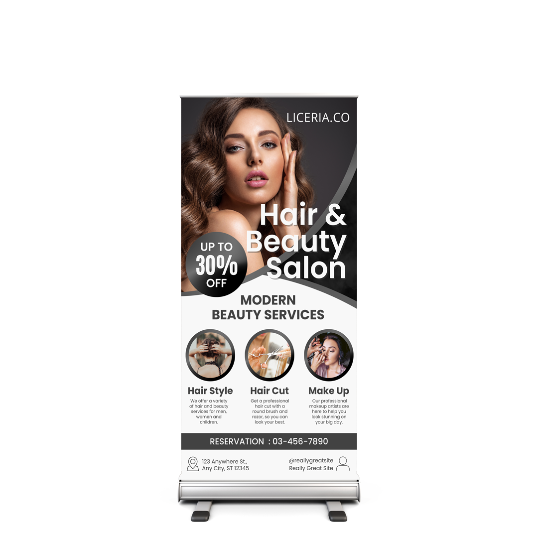 Standard pull up banner stand promo print and sign hub