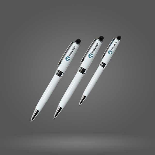 Printed Aluminum Pen - Blue Ink Custom Printed Pen