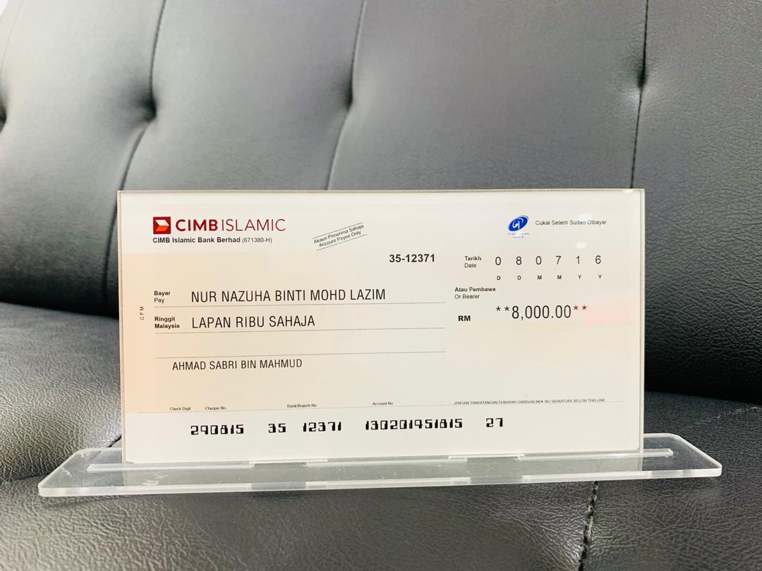 Acrylic Cheque Acrylic Mock Up Cheque