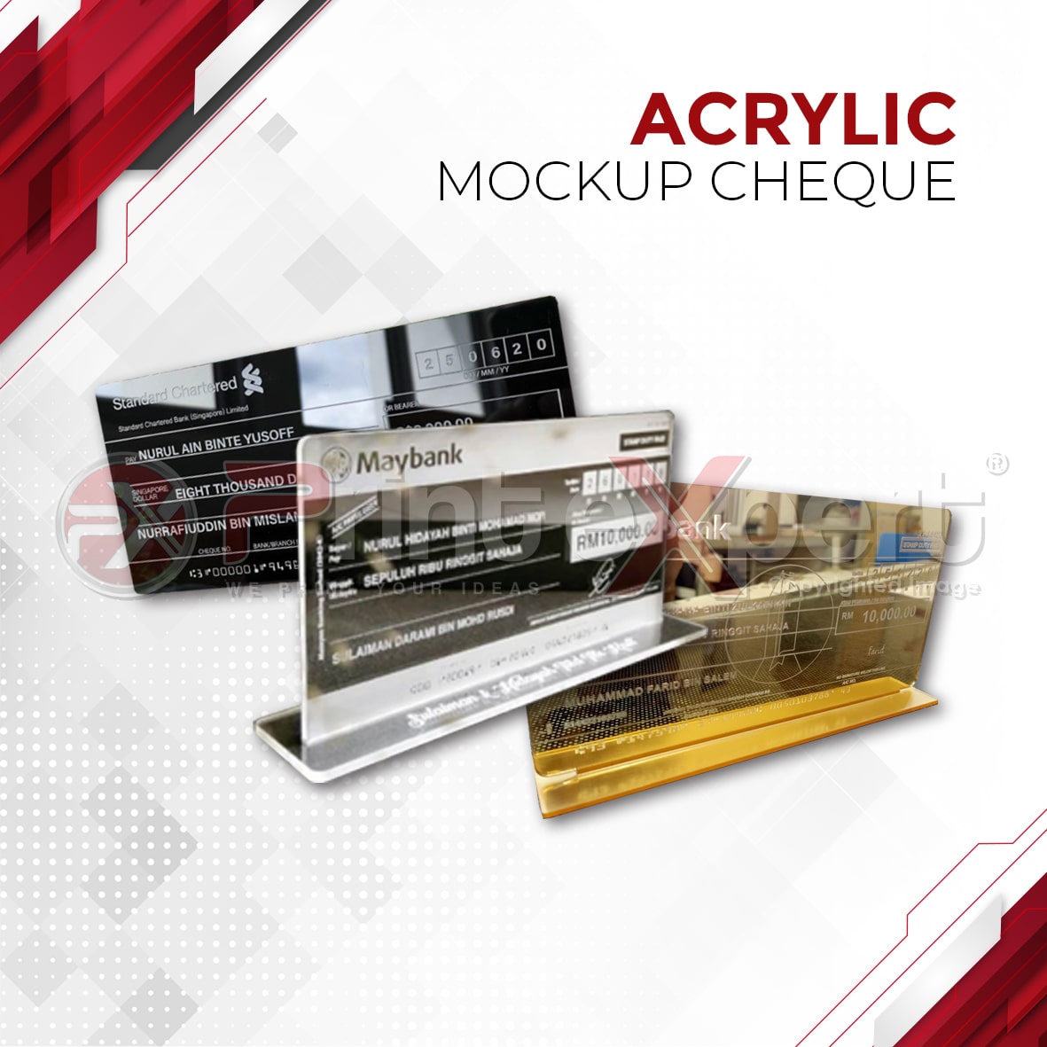 Acrylic Mock Up Cheque