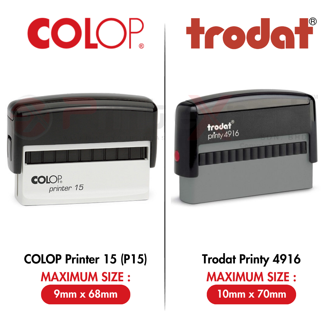 COLOP P15 (9mmx68mm) * TRODAT 4916 (10mmx70mm)