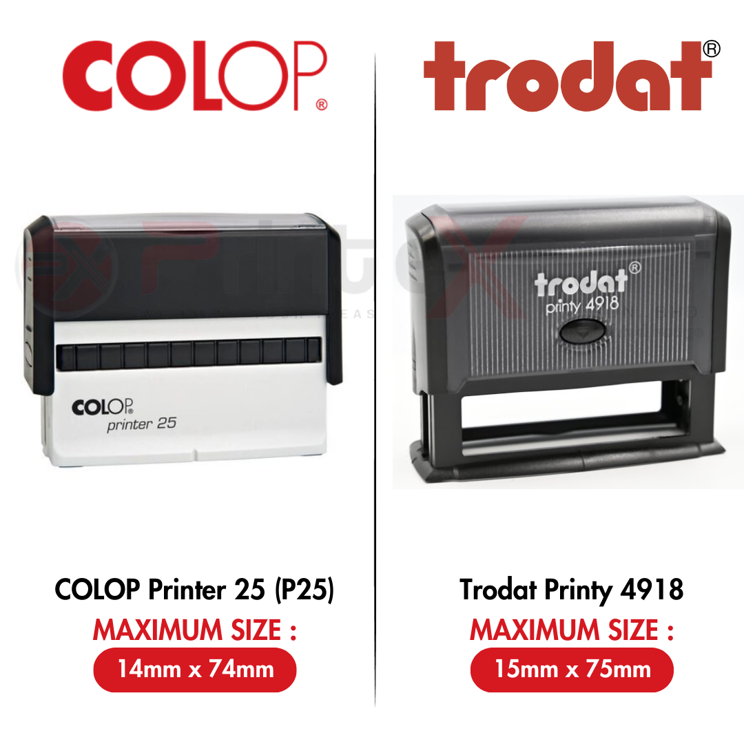 COLOP P25 (14mmx74mm) * TRODAT 4918 (15mmx75mm)