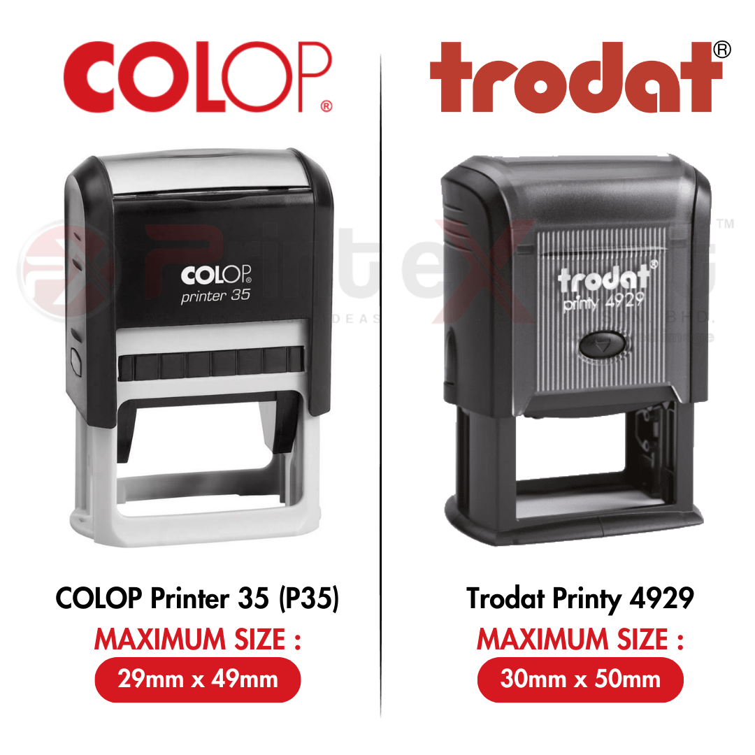 COLOP P35 (29mmx49mm) * TRODAT 4929 (30mmx50mm)