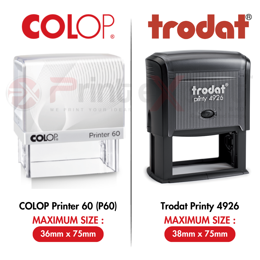 COLOP P60 (36mmx75mm) * TRODAT 4926 (38mmx75mm)