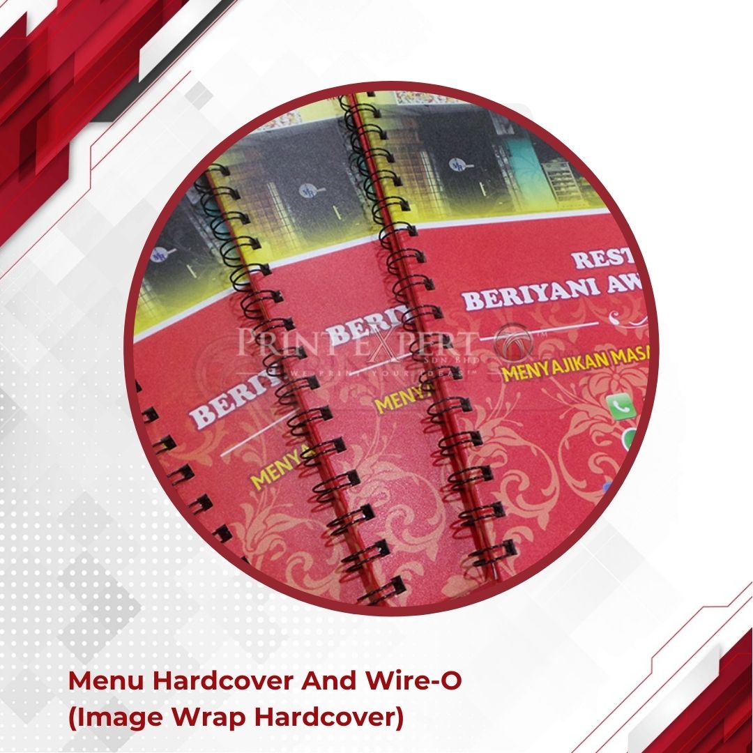 Menu Hardcover and Wire-O (image wrap hardcover)