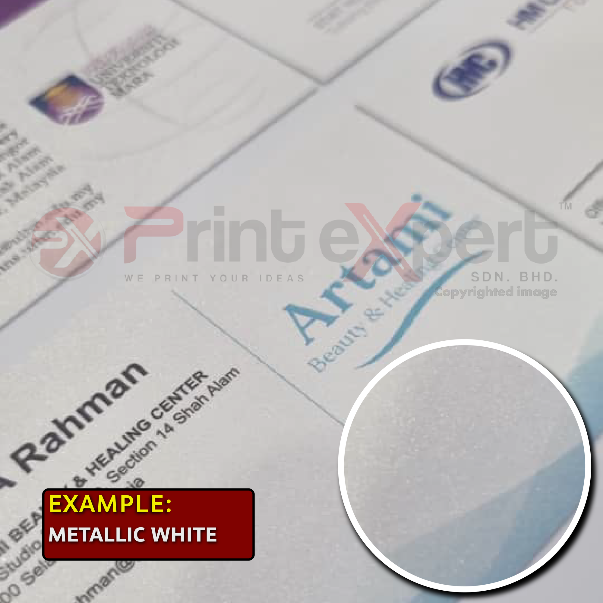 Metallic White 220gsm