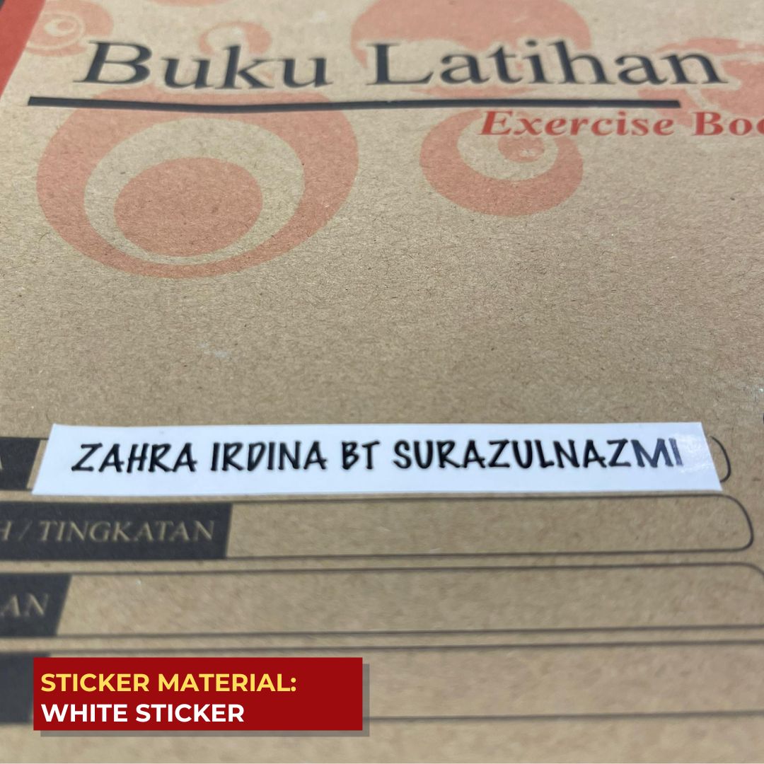 Sticker Buku Tulis / Sticker Nama Super Urgent 2
