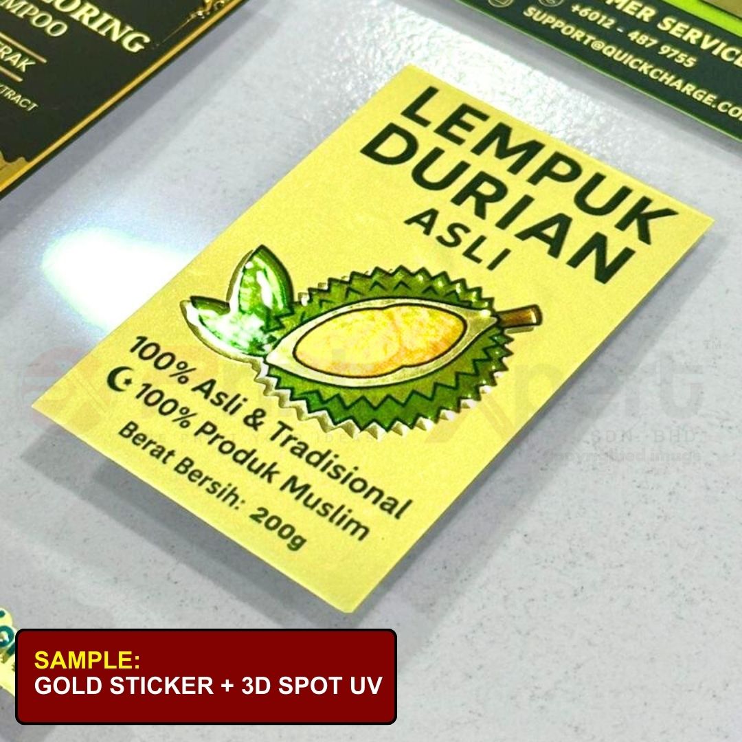 Sticker 3D Spot UV & 3D Gold/Silver (Mixed Design per A3) 1