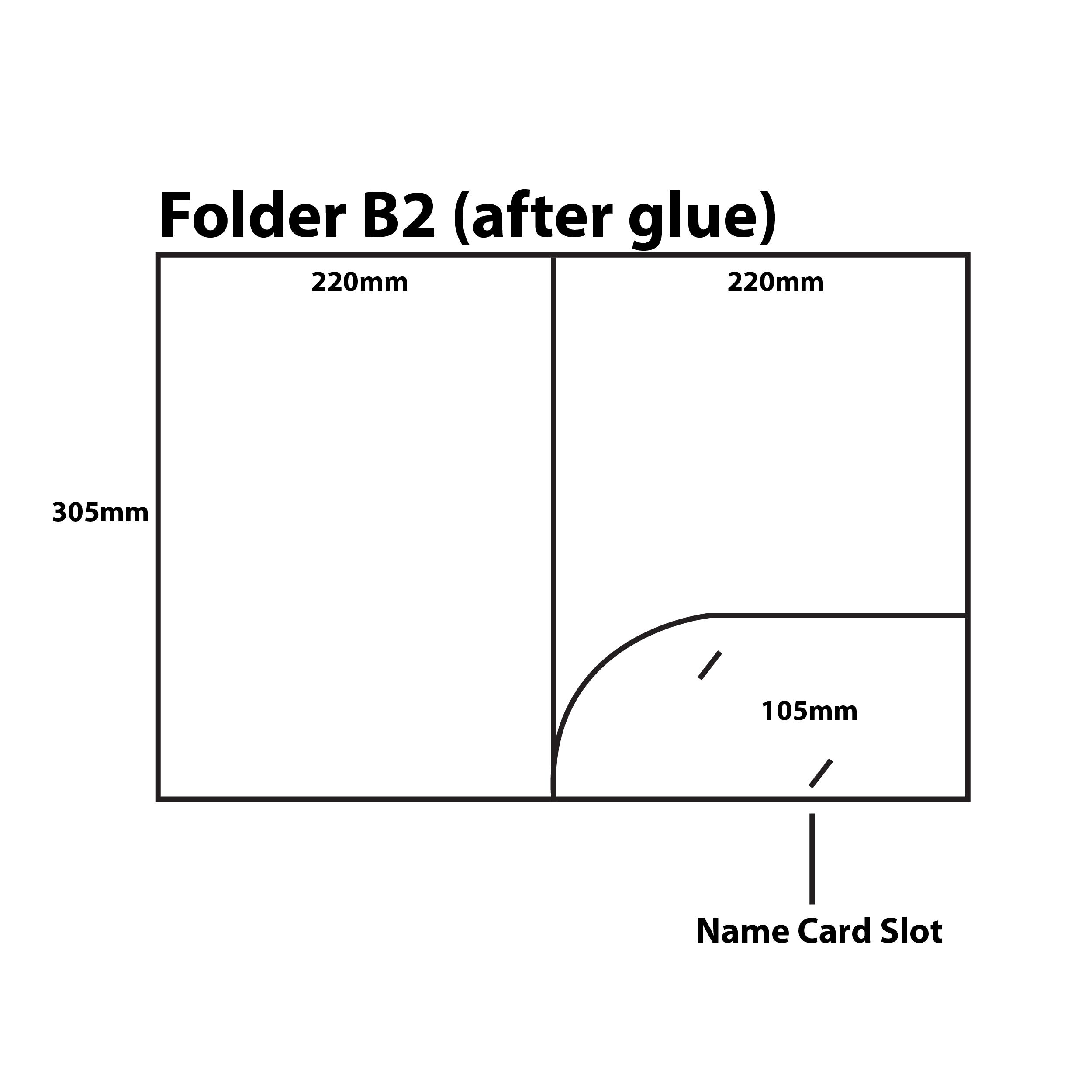 Type B2: 220mm (W) x 305mm (H)  (No Spine)