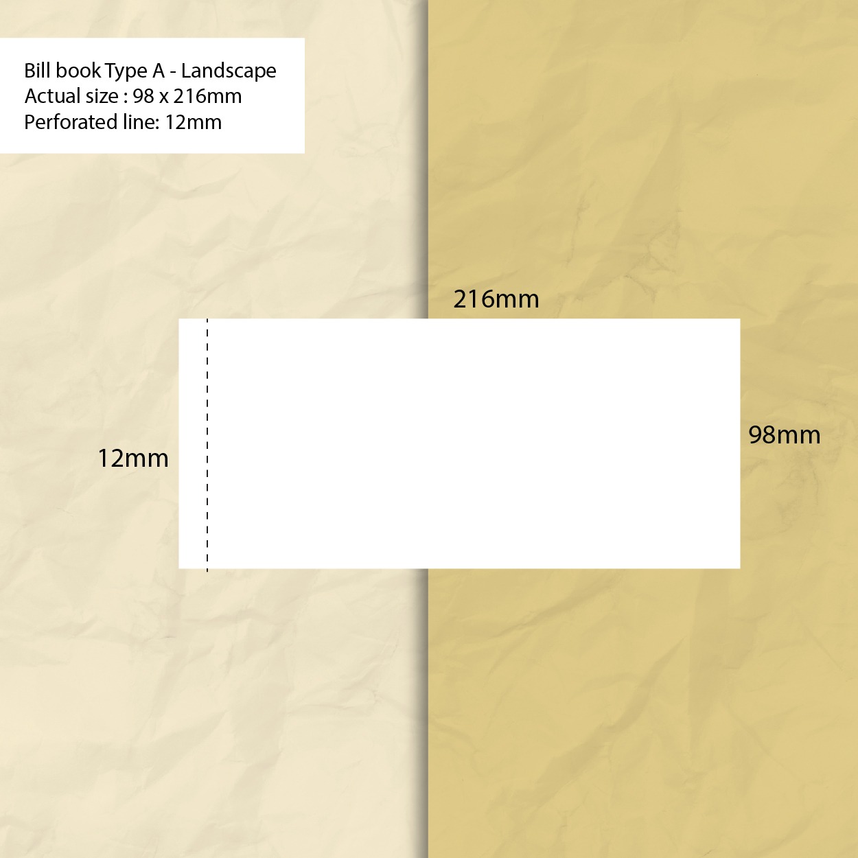 Type A (4x8) 98mm x 216mm Landscape