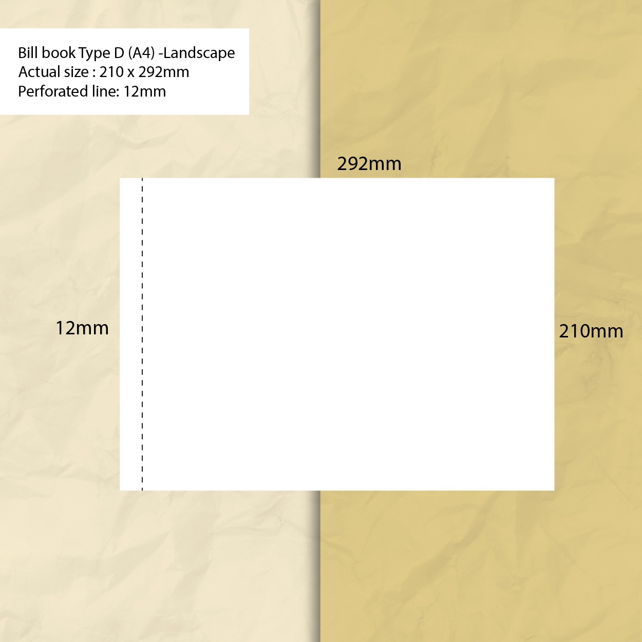 Type D: (A4) 210mm x 292mm Landscape