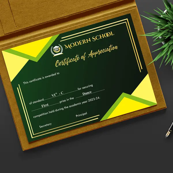 Raised Gold Foil Certificates