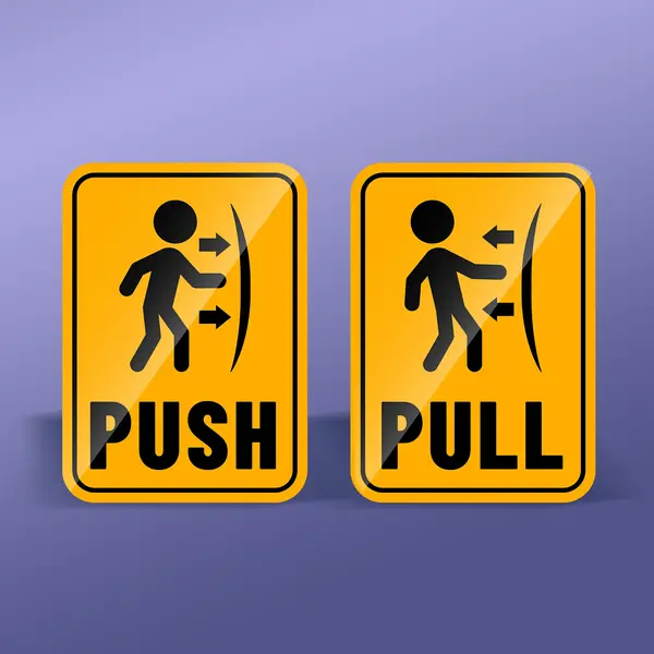 Push Pull Stickers 2
