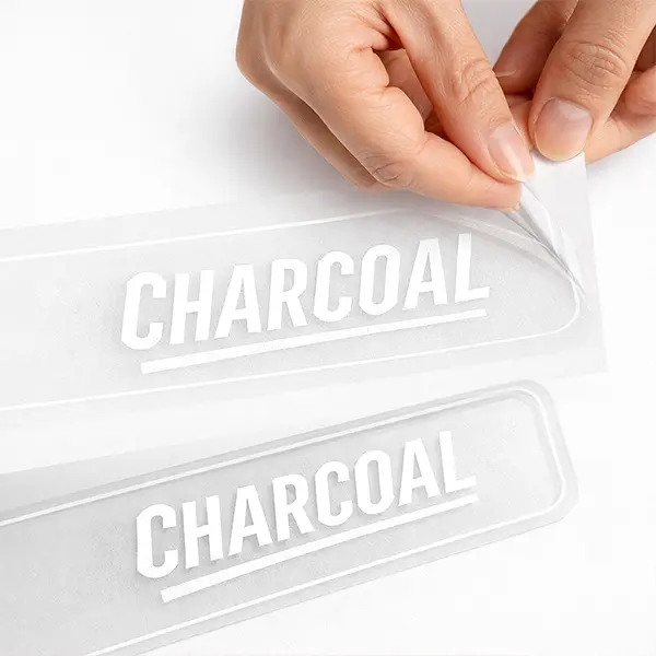 White Ink Transparent Stickers for Plastic Box Packaging & Branding