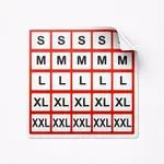Clothing Size Stickers S M L XL XXL for Garments