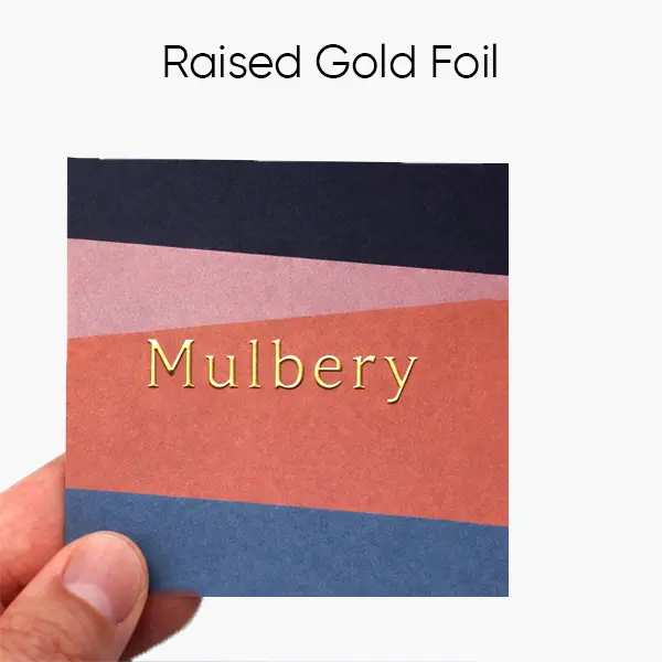 Digital Printing Mulberry Gold Foil Square Stickers