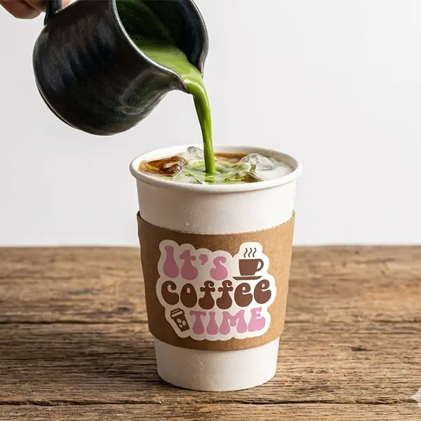 Digital Custom Shape Coffee Cup Stickers for Café Branding