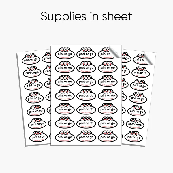Custom Digital Printed Standard Stickers in Sheets for Branding & Packaging