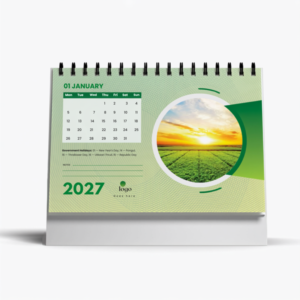 Classic Desk Calendar 2026 - Elegant Design