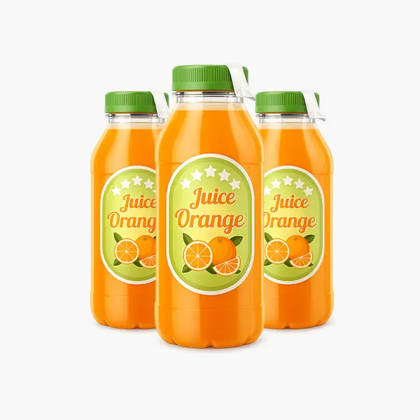 Custom Digital Printed Orange Juice Bottle Stickers