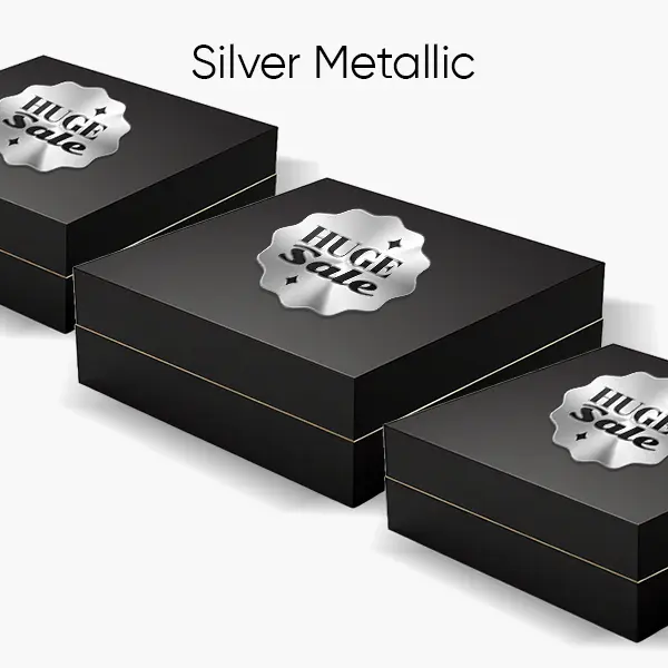 Digital Printed Silver Metallic Custom Shape Labels for Branding