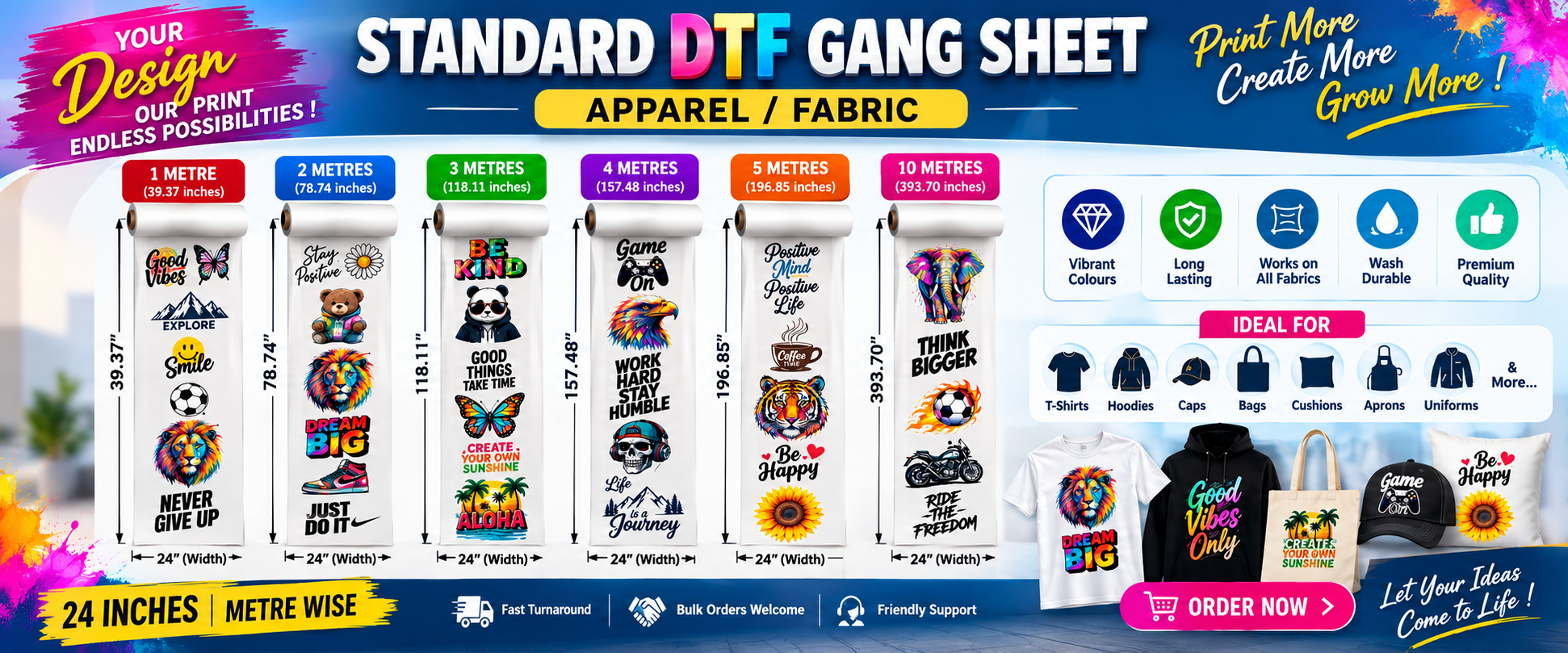 Standard DTF Gang Sheet – 24 Inches Wide