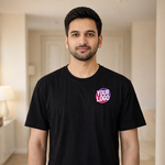 Black Customized Half Sleeve Men's Cotton Round Neck T Shirts 1