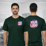 Bottle Green Customized Half Sleeve Men's Cotton Round Neck T Shirts 3