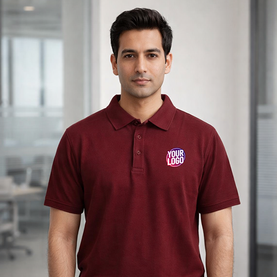 Brown Customized Half Sleeve Men's Cotton Polo Shirt 1