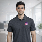 Dark Grey Customized Half Sleeve Men's Cotton Polo Shirt 1