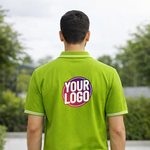 Green Striped Customized Half Sleeve Men's Cotton Polo T Shirts 2