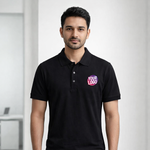 Black Customized Half Sleeve Men's Cotton Polo Shirt 1