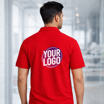 Red Customized Half Sleeve Men's Cotton Polo Shirt 2