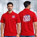 Red Customized Half Sleeve Men's Cotton Polo Shirt 3
