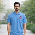 Sky Blue Customized Half Sleeve Men's Cotton Polo Shirt 1