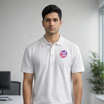 White Customized Half Sleeve Men's Cotton Polo Shirt 1