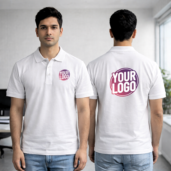 White Customized Half Sleeve Men's Cotton Polo Shirt 3