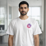 White Customized Half Sleeve Men's Cotton Round Neck T Shirts 1