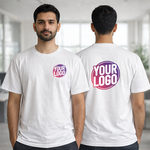 White Customized Half Sleeve Men's Cotton Round Neck T Shirts 3