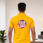 Yellow Customized Half Sleeve Men's Cotton Polo Shirt 2